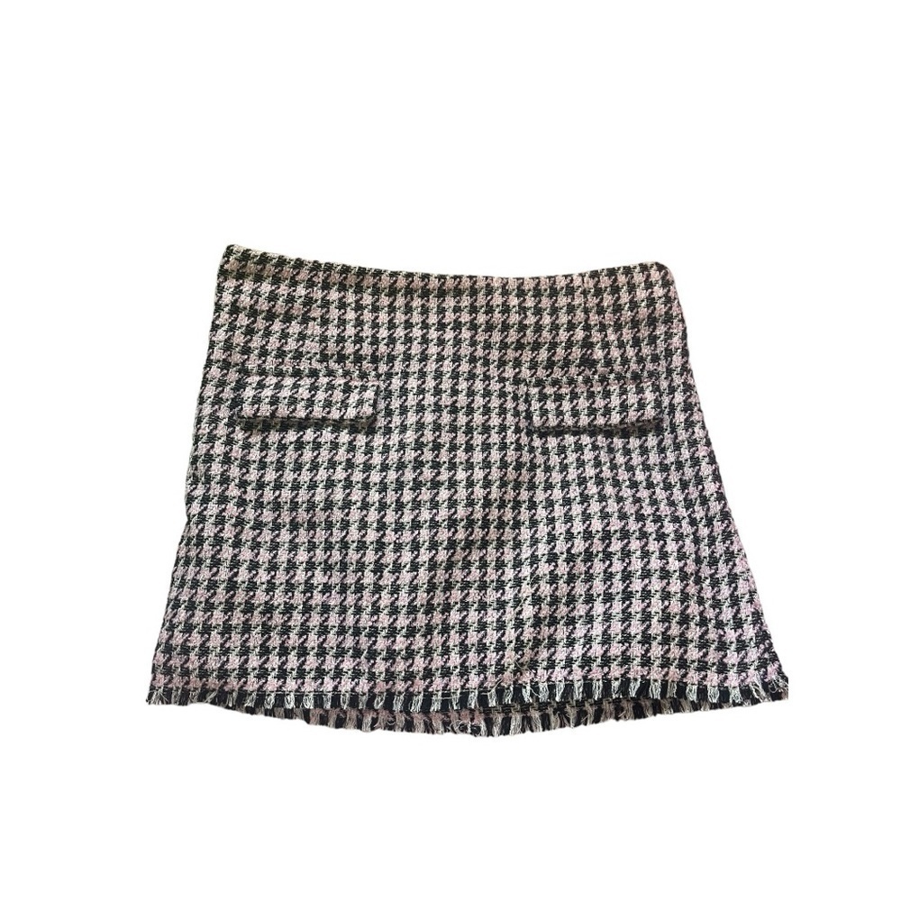 H&M tweed faux pocket straight mini skirt size 14 EUC